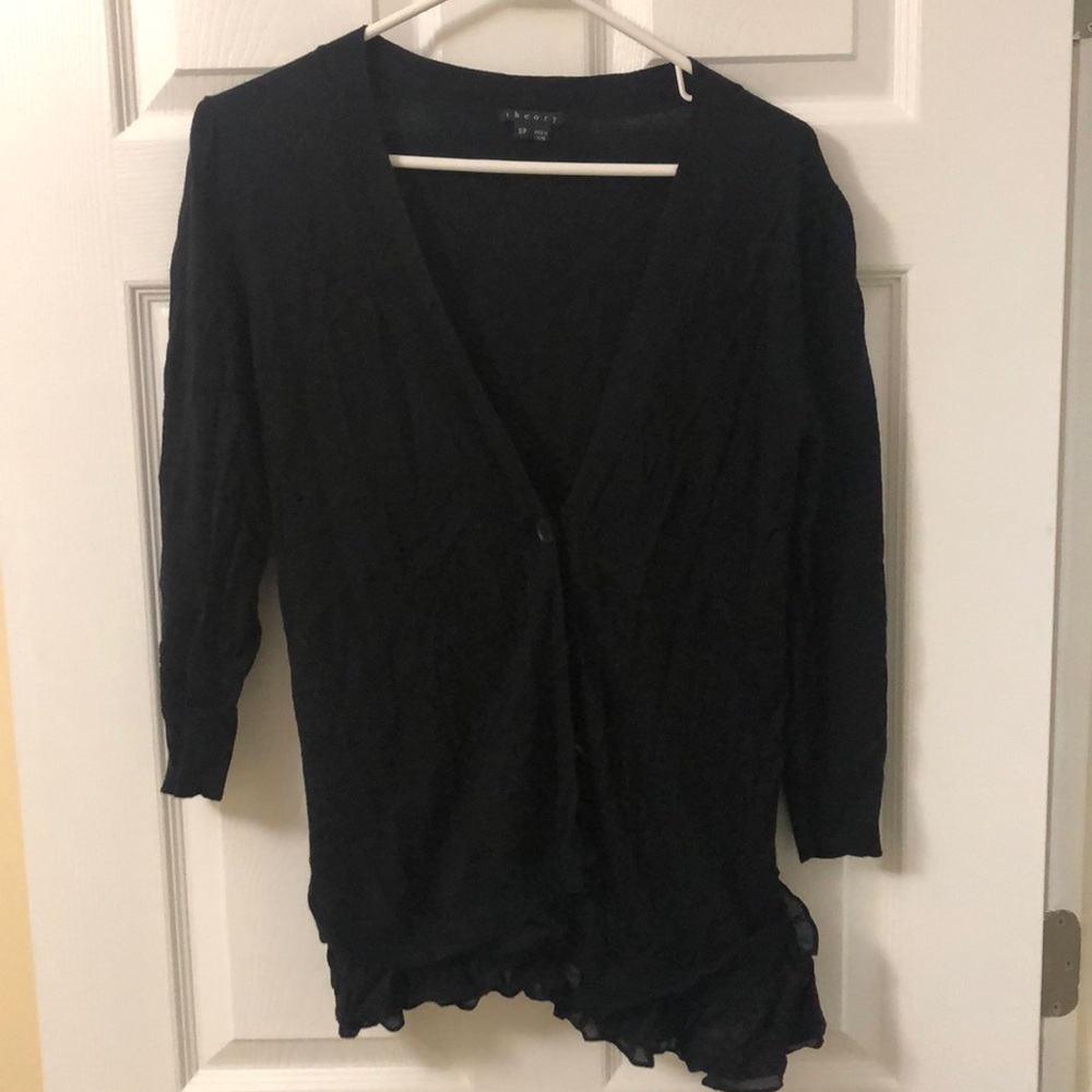 Theory Cardigan with Lace Trim
